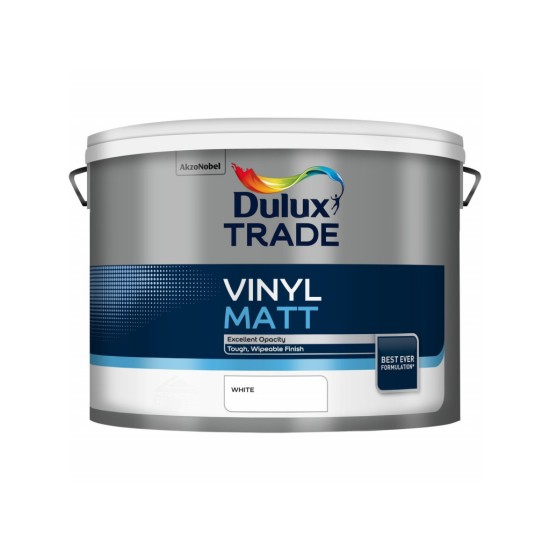 Dulux Trade 10L Vinyl Matt - White Finish