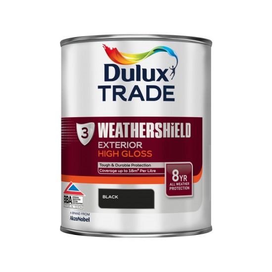Dulux Trade 1L Weathershield Exterior - Black Finish