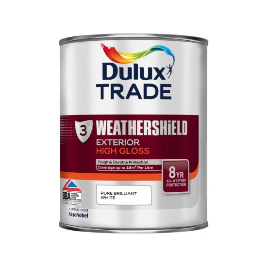Dulux Trade 1L Weathershield Exterior - Brilliant White