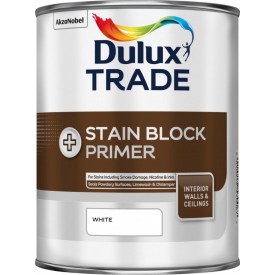 Dulux Trade 1L Satin Block White Primer For Interior Walls & Ceilings