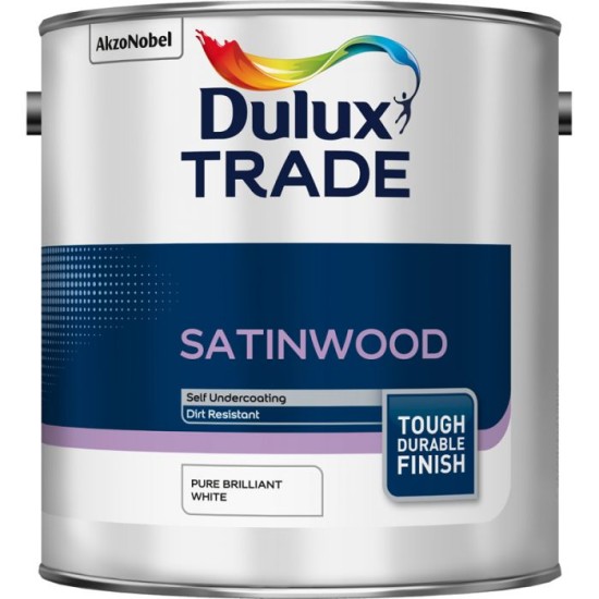 Dulux Trade 2.5L Satinwood - Pure Brilliant White Finish