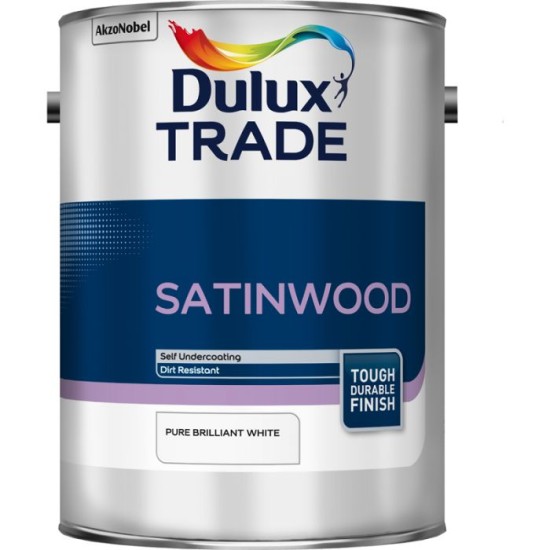 Dulux Trade 5L Satinwood - Pure Brilliant White Finish