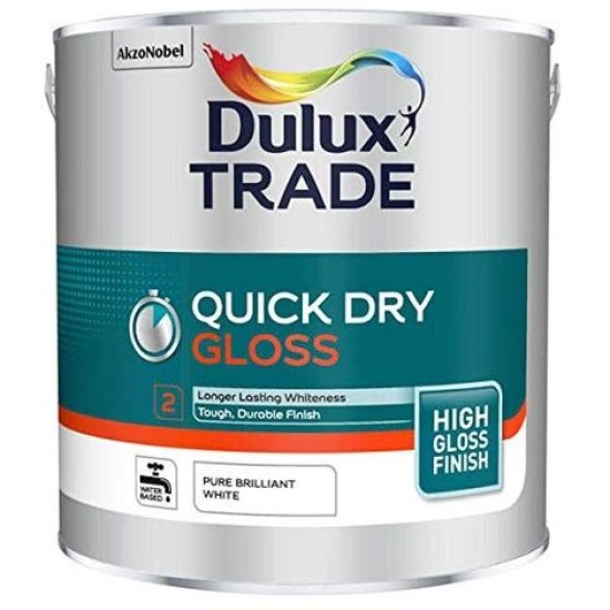 Dulux Trade 1L Quick Dry Gloss - Pure Brilliant White Finish