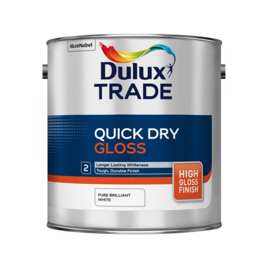 Dulux Trade 2.5L Quick Dry Gloss - Pure Brilliant White Finish