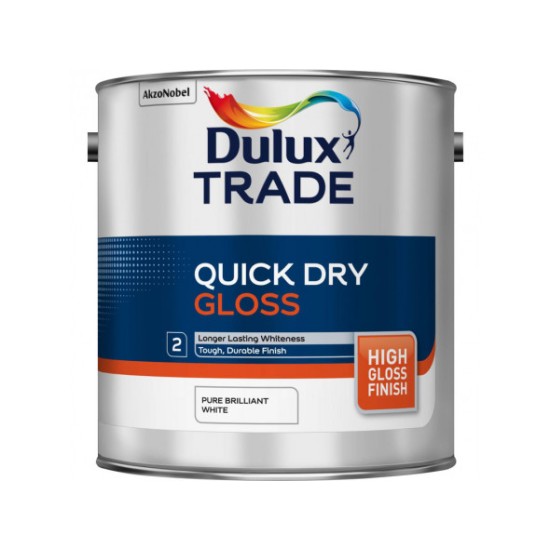 Dulux Trade 5L Quick Dry Gloss - Pure Brilliant White Finish