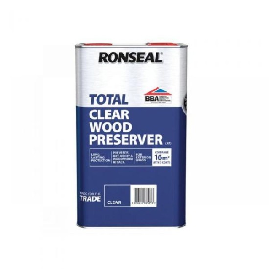 Ronseal Trade Total  Wood Preserver 5l Clear