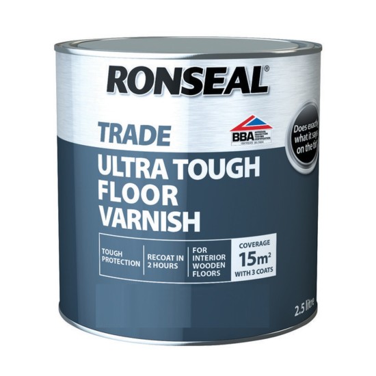 Ronseal Trade Ultra Tough Floor Varnish Clear Gloss 2.5l