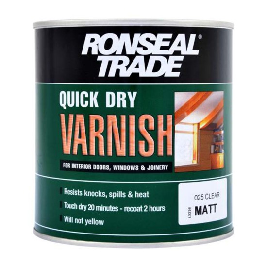 Ronseal Trade Quick Dry Interior Varnish Clear Matt 750ml