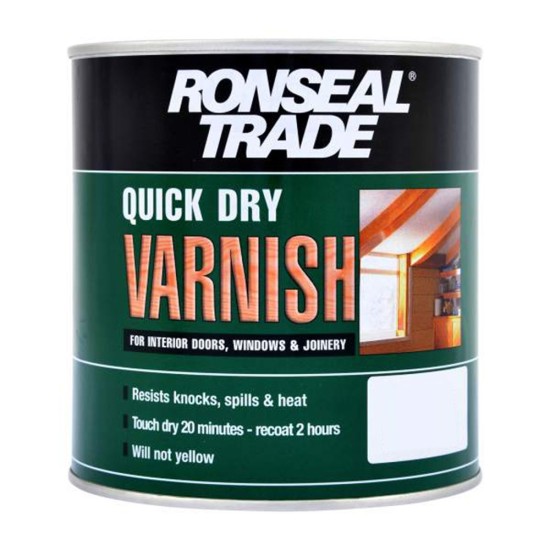 Ronseal Trade Quick Dry Interior Varnish Clear Satin 750mm