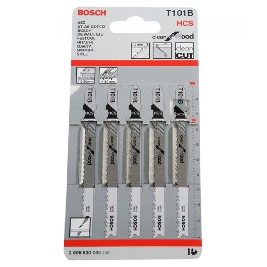 Bosch Jigsaw Blades Wood T101B Pk5