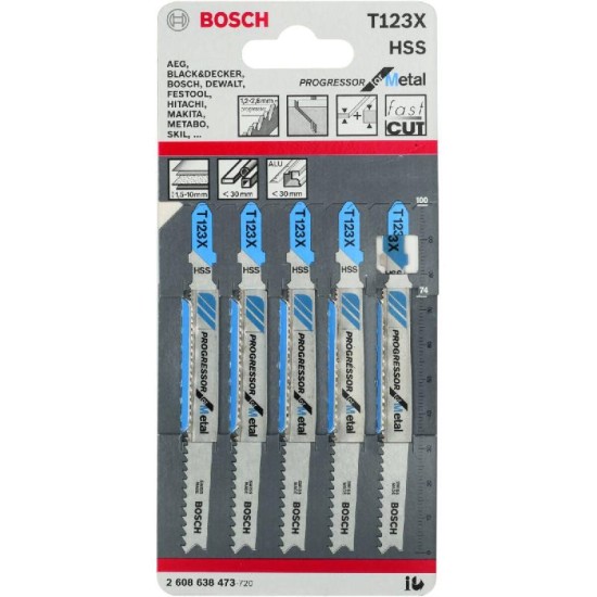 Bosch Jigsaw Blades Metal T123X Pk5