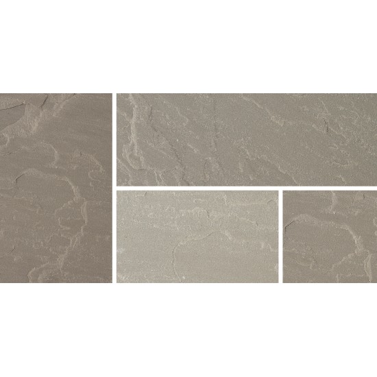 Silver Grey Natural Sandstone Patio Pack 15.30m2