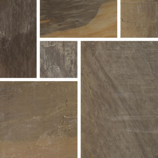 Pavestone Old Black Natural Sandstone Patio Pack 20.70m2