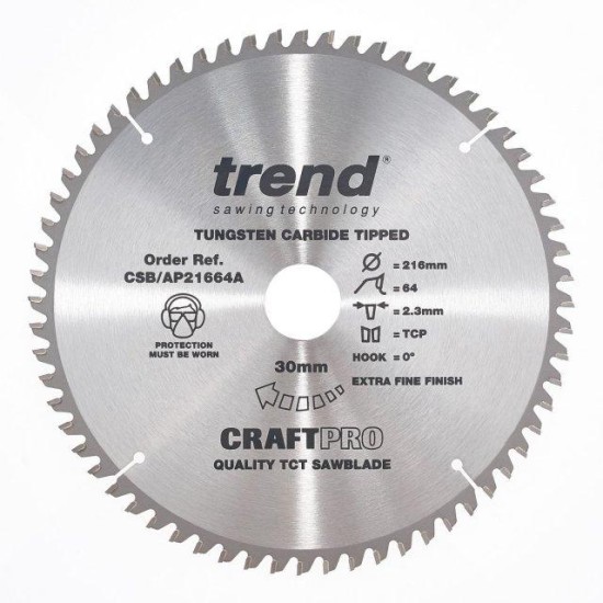 Trend Craft Blade TCP 216mm x 64T x 30mm