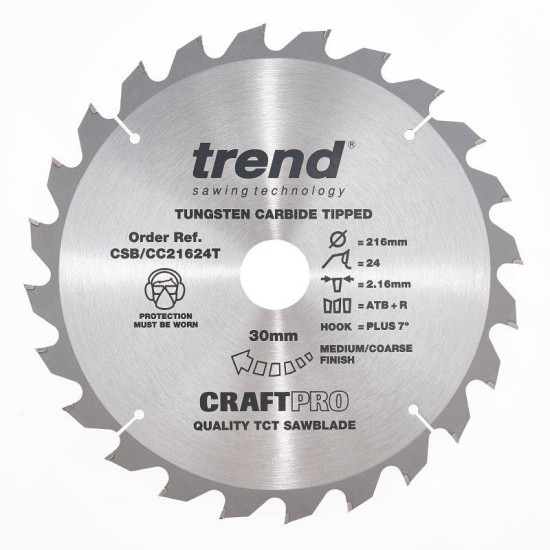 Trend Craft Blade CC 250mm x 24T x 30mm