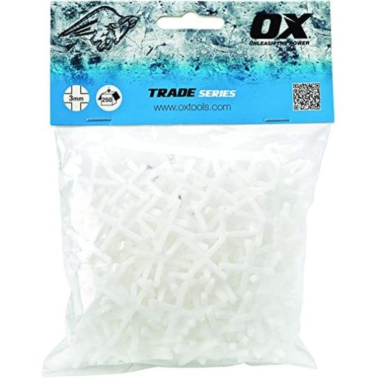 OX Trade Cross Shaped Tile Spacers 3mm (250 pcs)