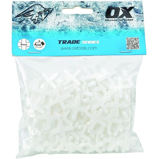 OX Trade Cross Shaped Tile Spacers 4mm (250 pcs)