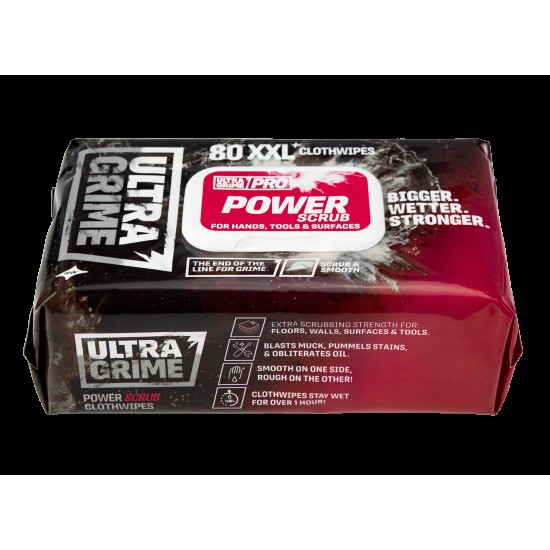 Ultragrime Power Scrub Wipes 80 Box