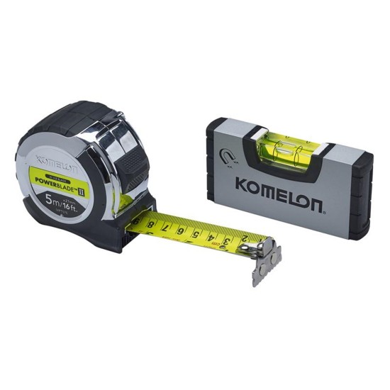 Komelon 5m (16ft) Tape with Mini-Level